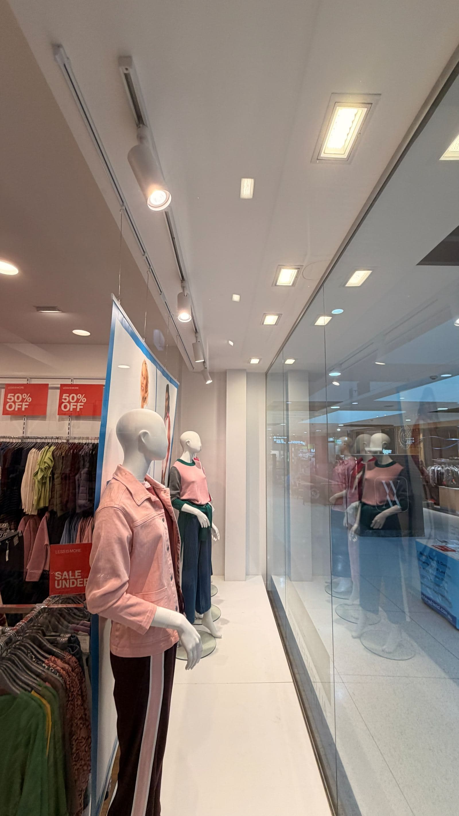 Cleaned shopfront glass at a North Rocks retail store